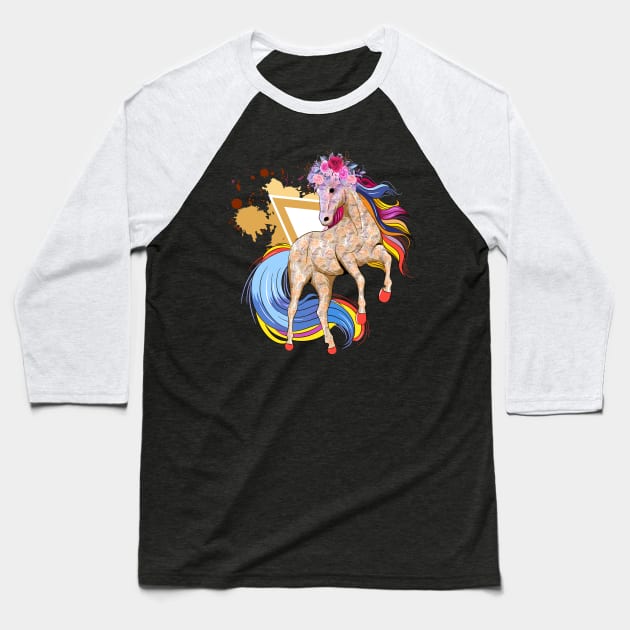 Rainbow Baseball T-Shirt by Creation Cartoon